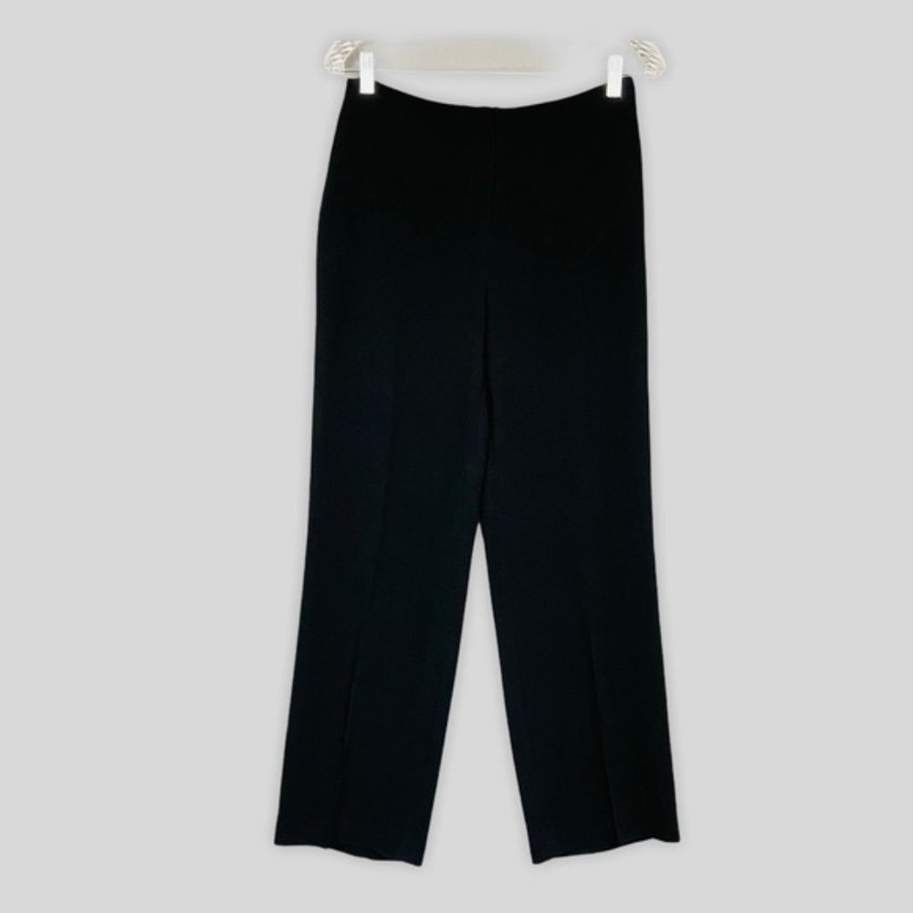 Louben Womens Black High Waist Trouser Pants Straight Leg Stretch size 6